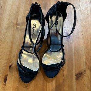 ABS Allen Schwartz Black Strappy Heels